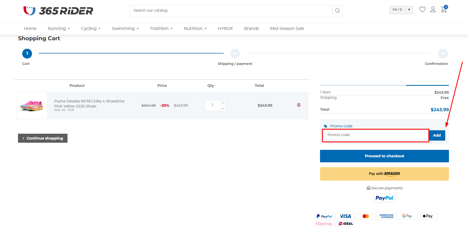 How to activate a 365 Rider promo code