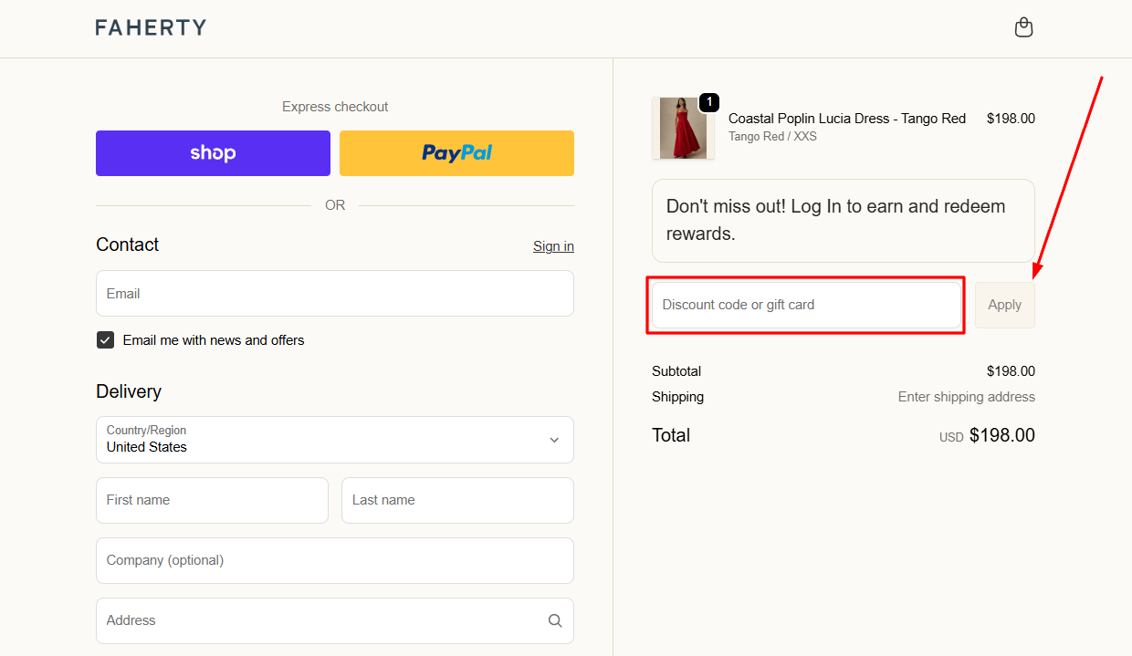 How to activate a Faherty promo code