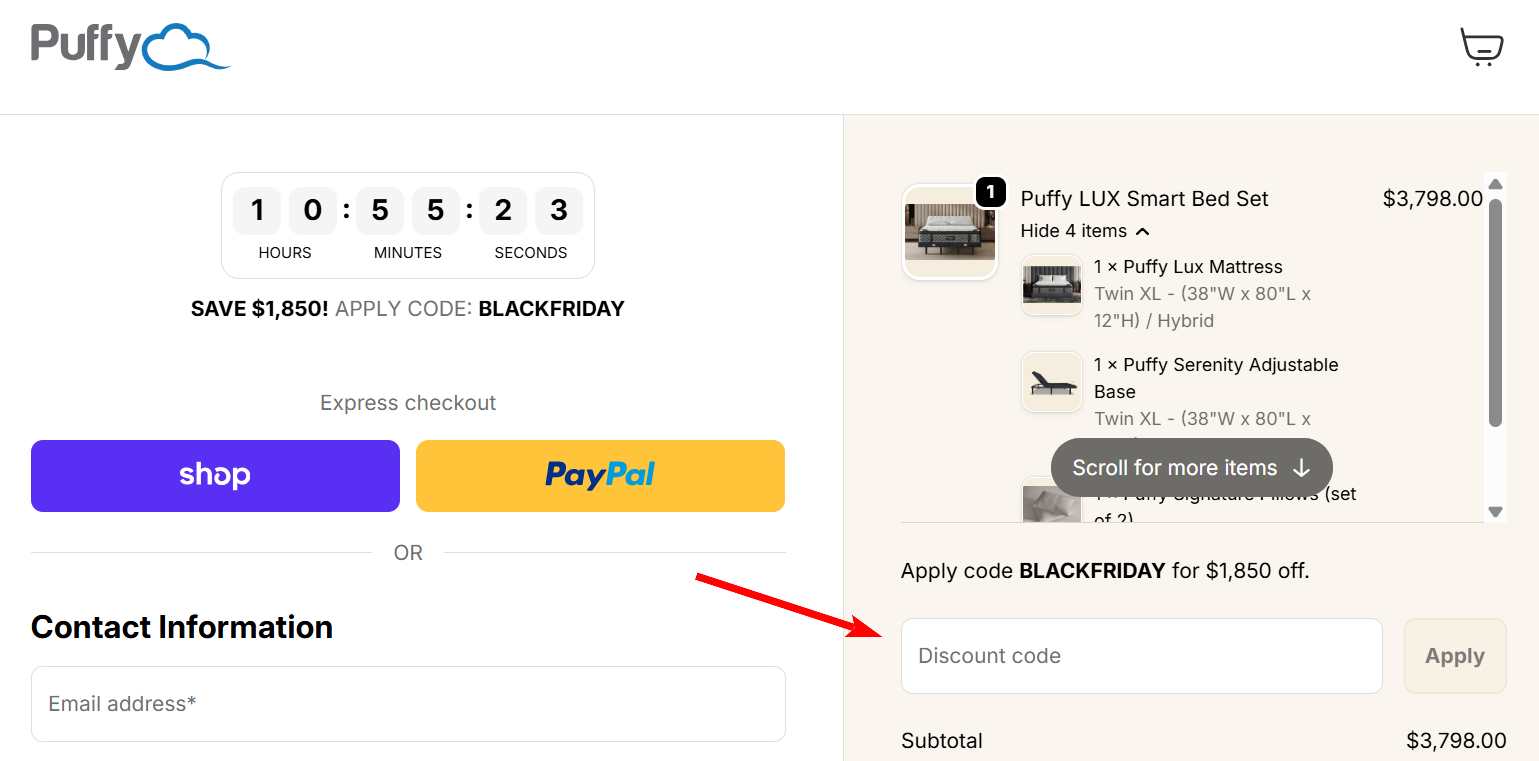 How to Use a Puffy Promo Code