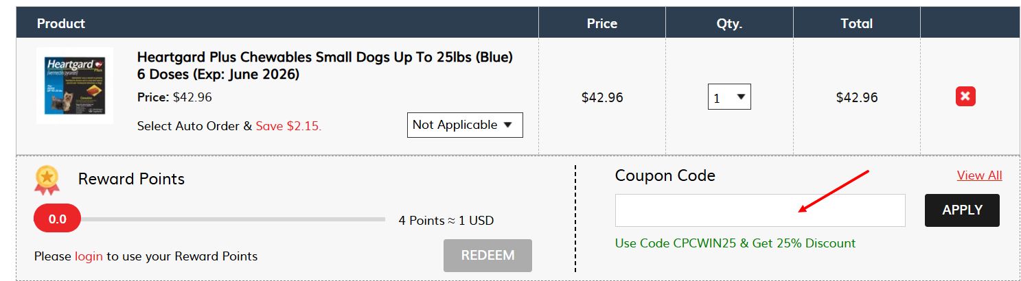 “How to apply a Canada Pet Care promo code”