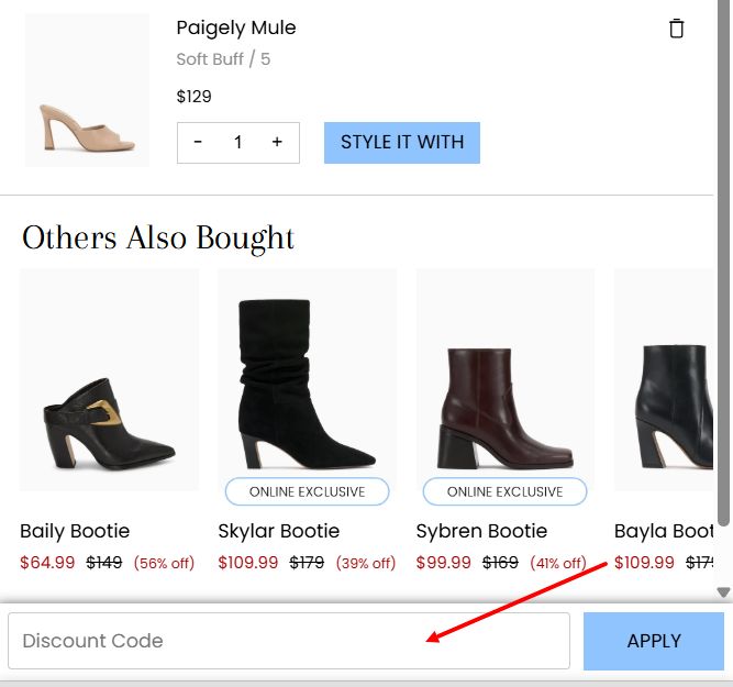 “How to apply a Vince Camuto promo code”