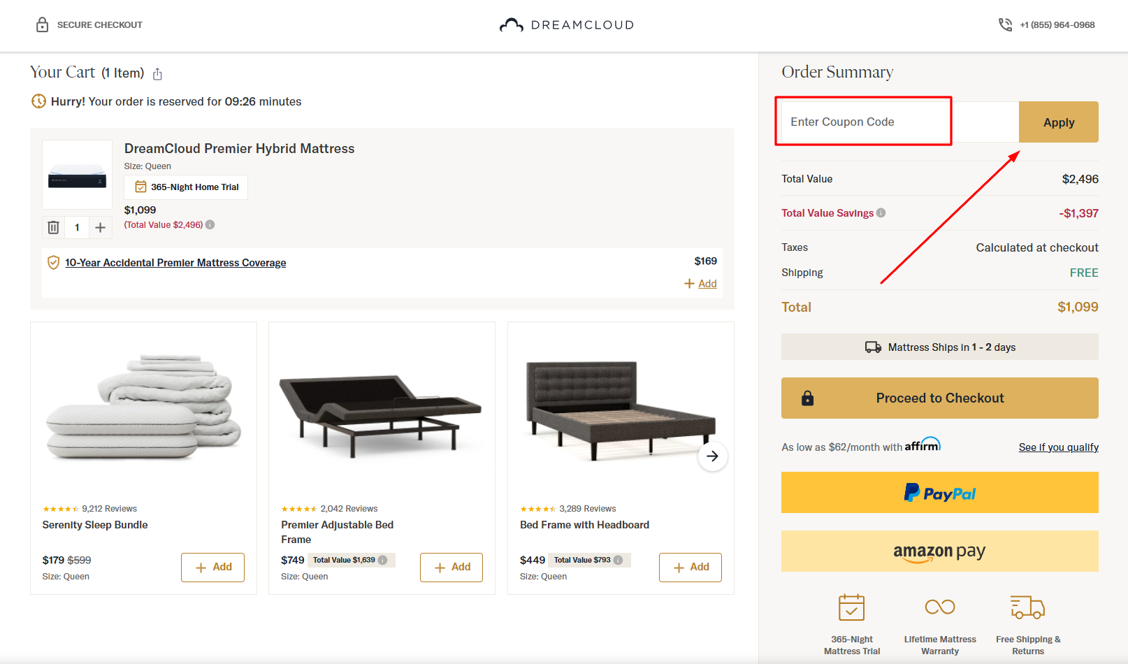 How to activate a DreamCloud promo code