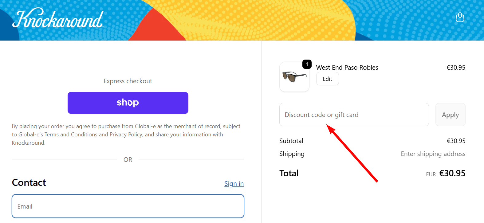 “How to activate a Knockaround promo code”
