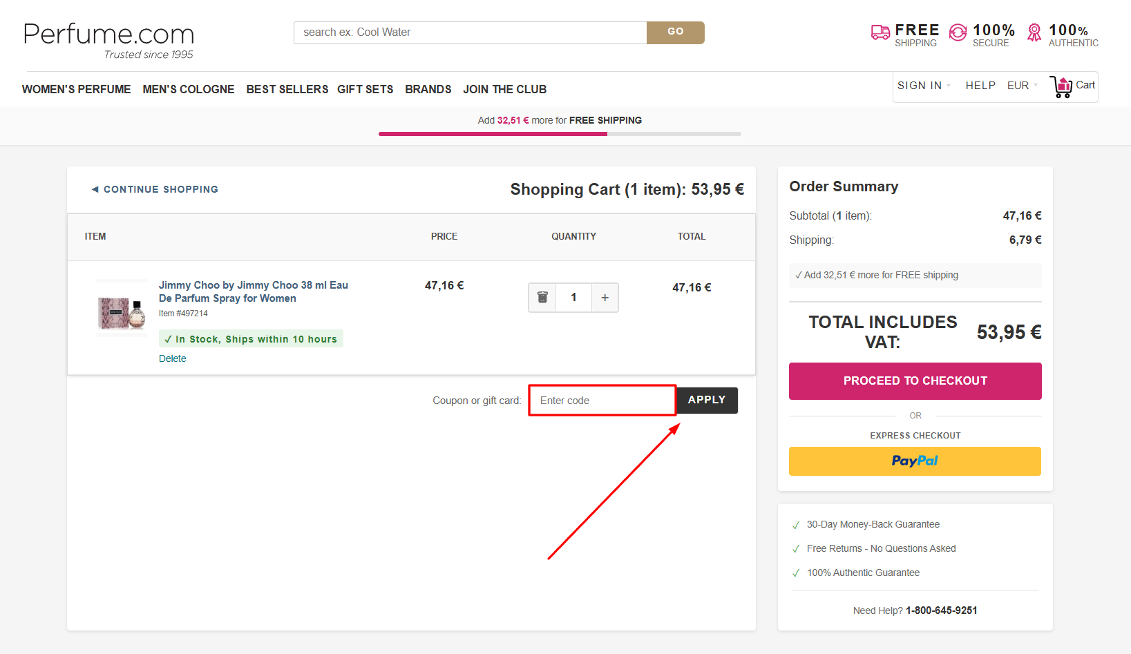 How to activate a Perfume.com promo code