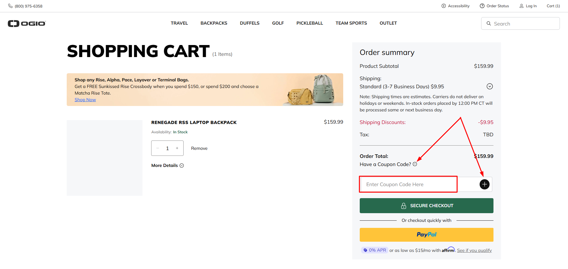 How to activate a OGIO promo code