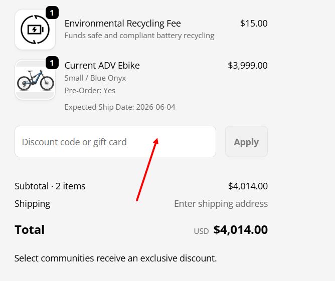 “How to apply an Aventon Bikes promo code”