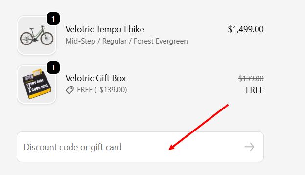 “How to apply a Velotric promo code”