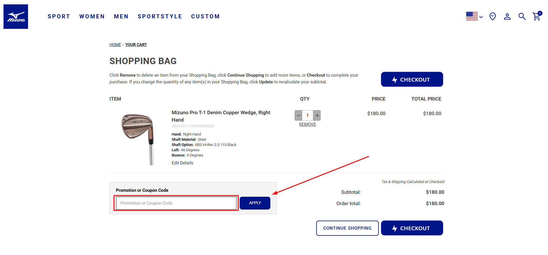 How to activate a Mizuno promo code