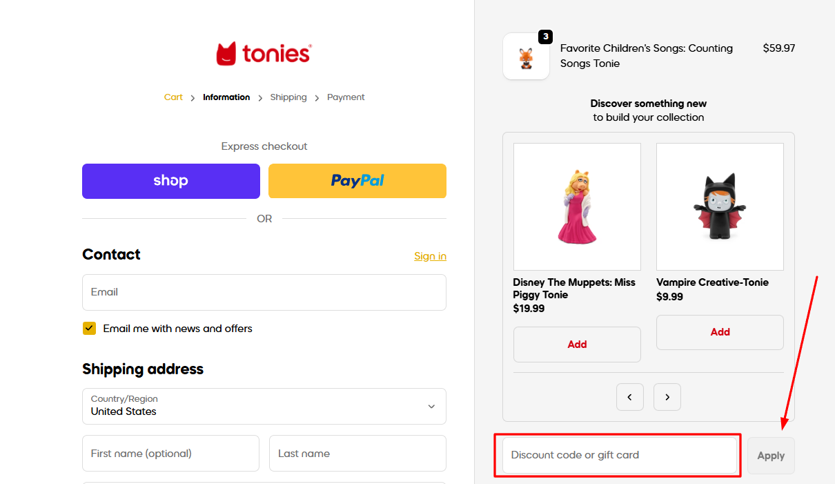 How to activate a Tonies promo code