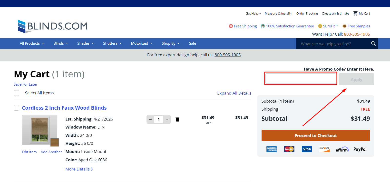 How to activate a Blinds.com promo code