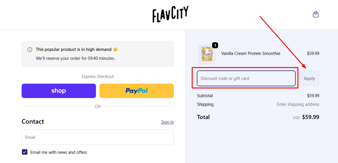 How to activate a FlavCity promo code