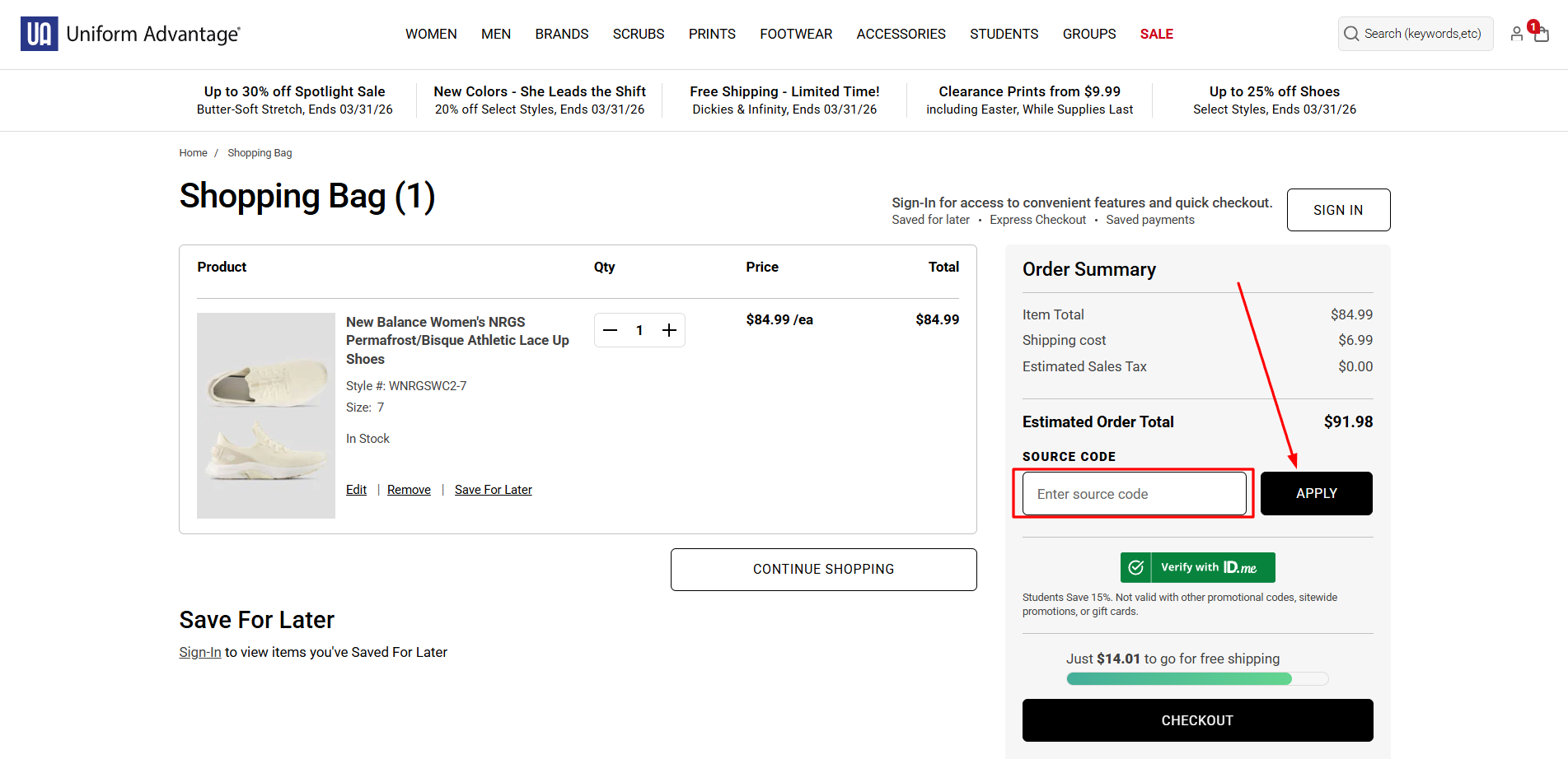 How to activate a Uniform Advantage promo code