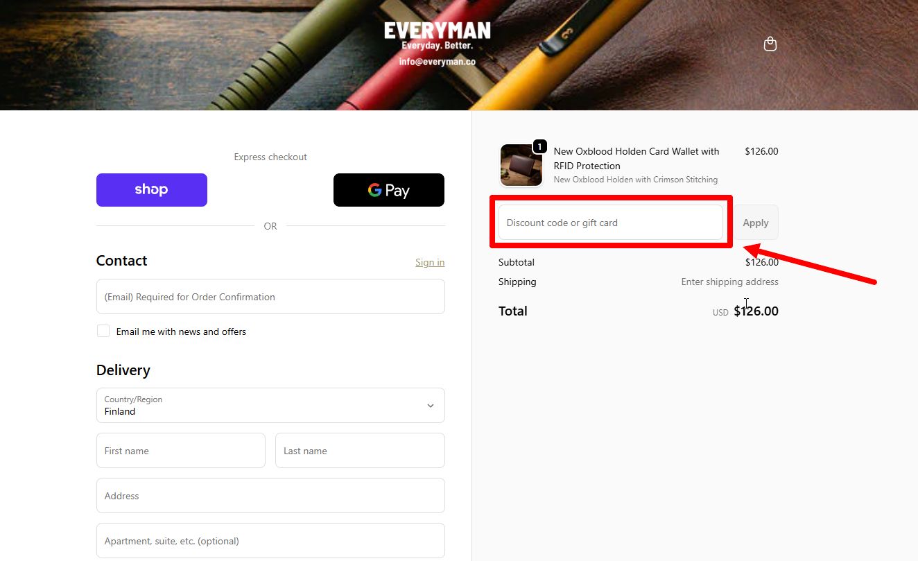 “How to apply a Everyman promo code”