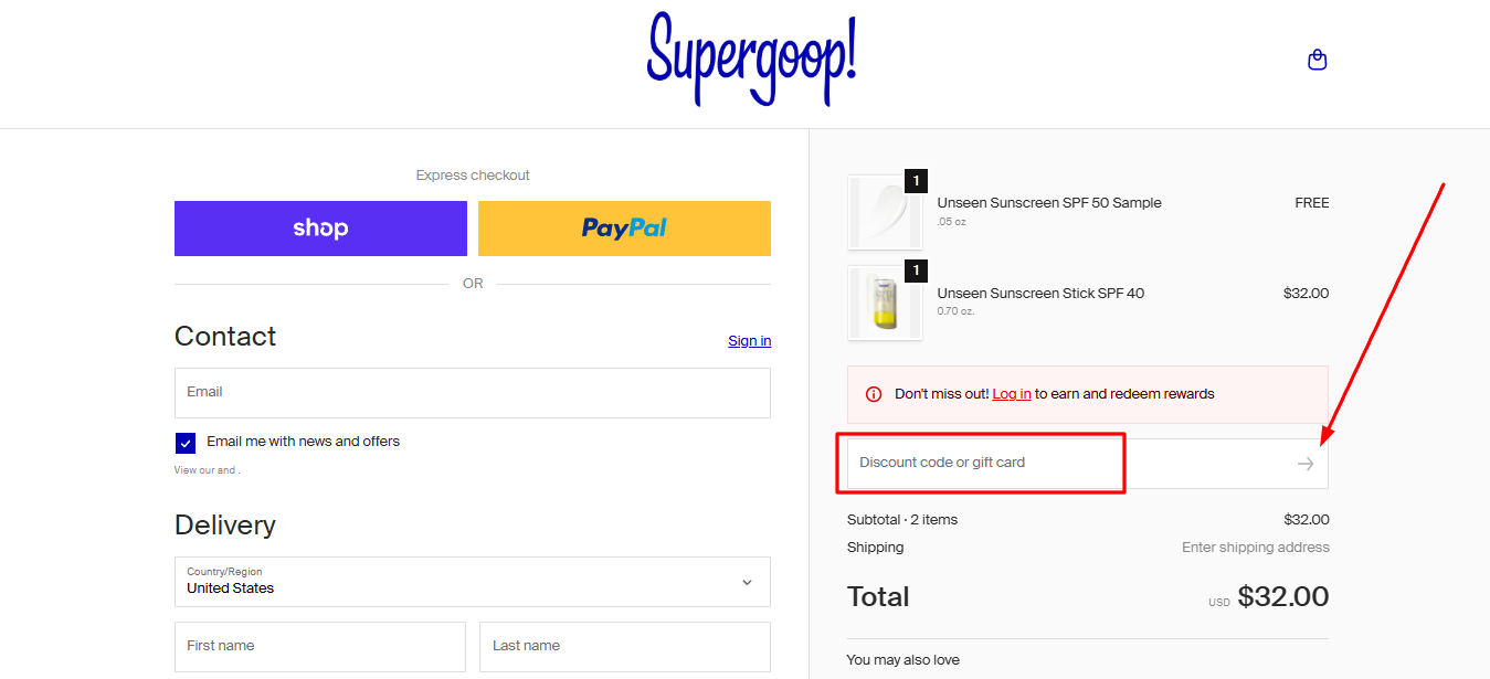 How to activate a Supergoop promo code