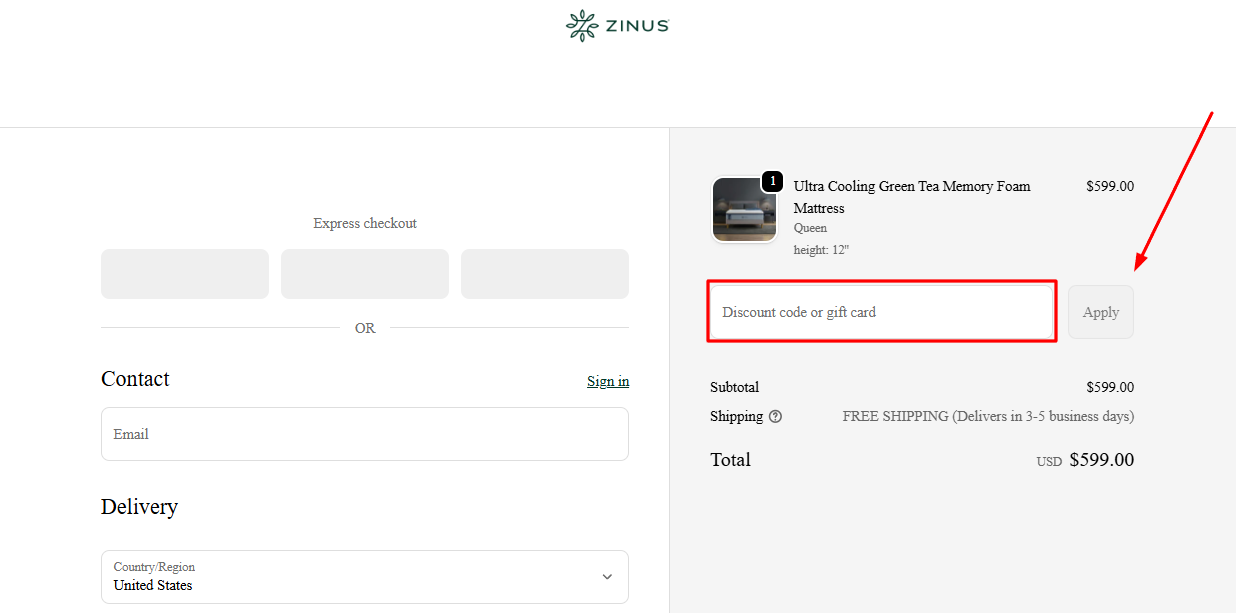 How to activate a Zinus promo code