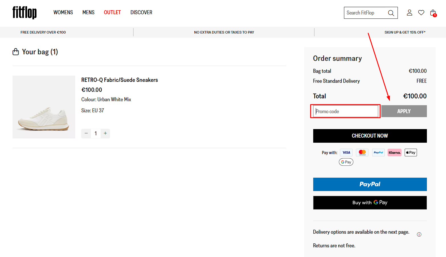 How to activate a FitFlop promo code