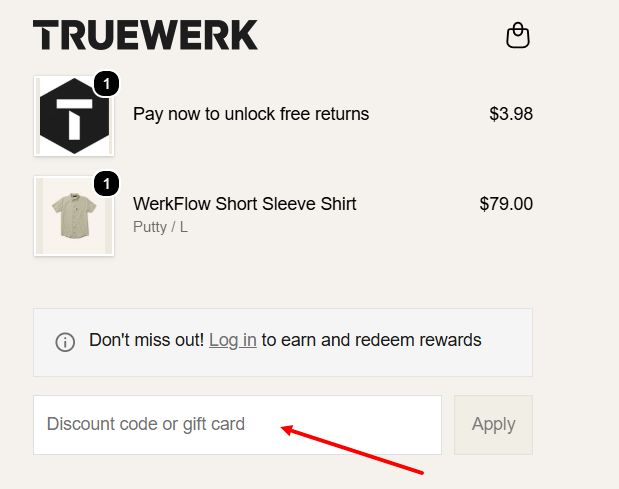 “How to apply a TRUEWERK promo code”