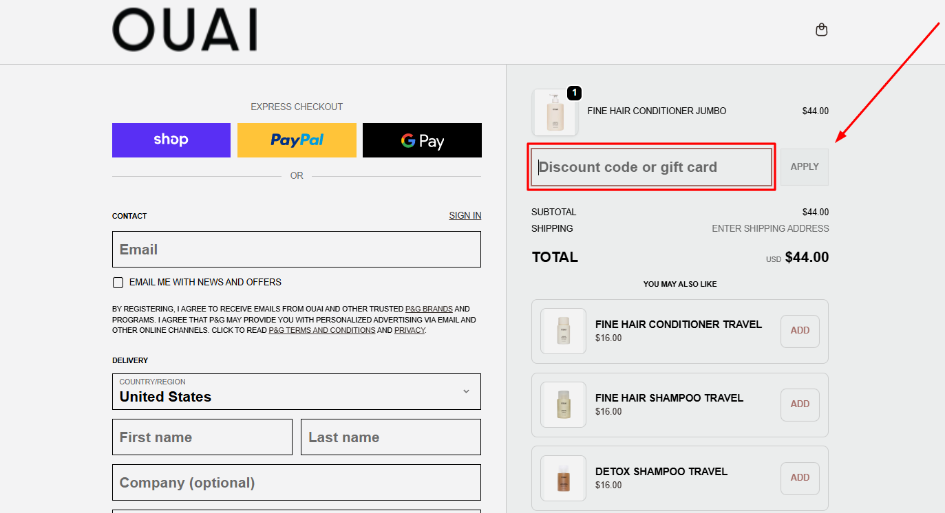 How to activate a OUAI promo code