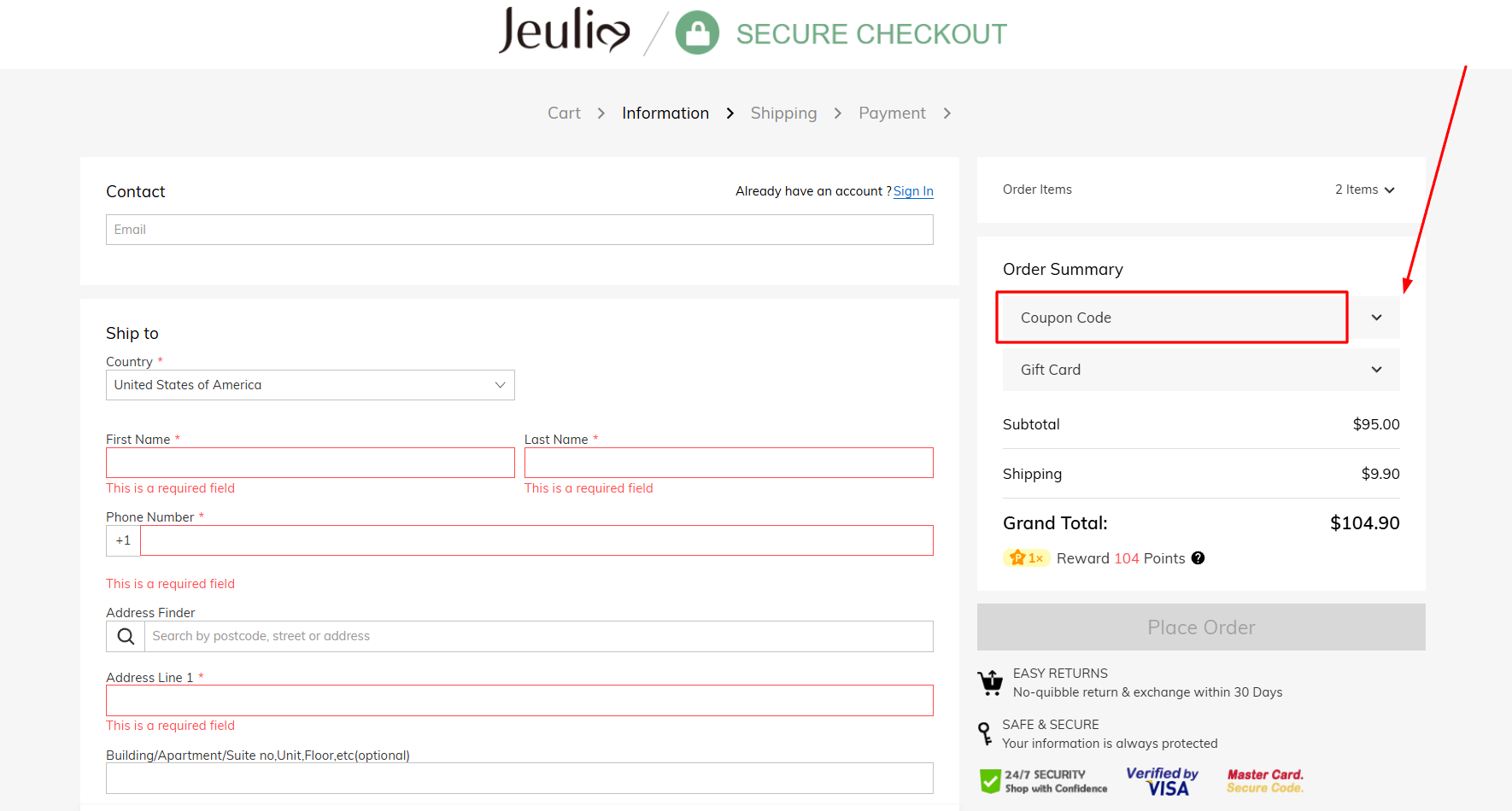 How to activate a Jeulia promo code