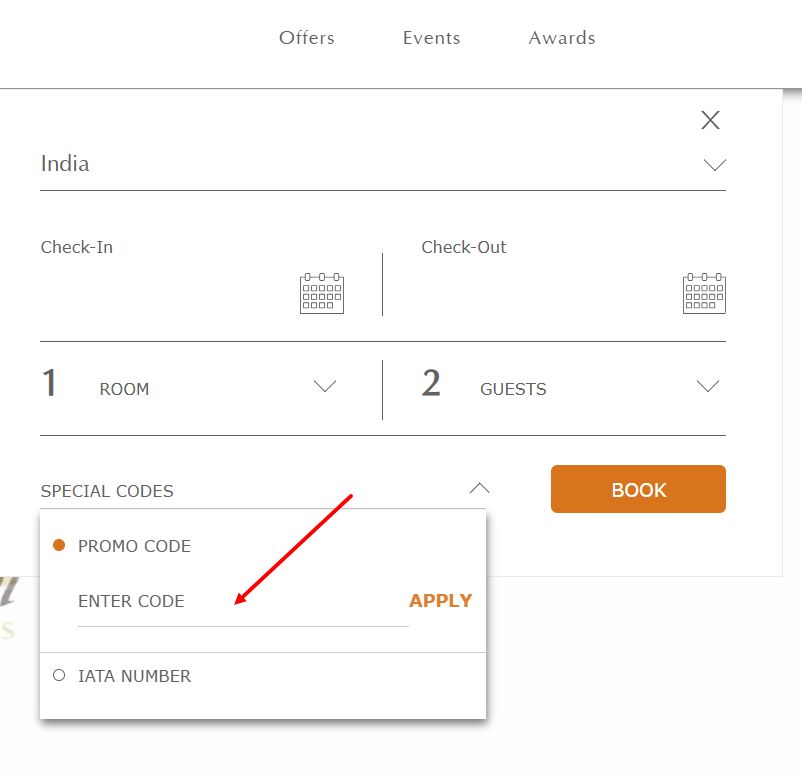“How to apply an Oberoi promo code”