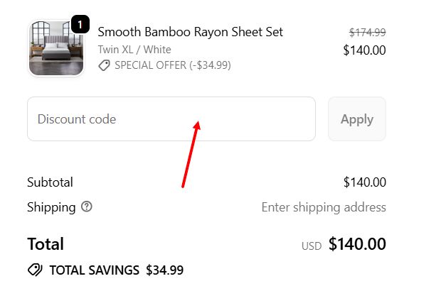 “How to apply a Malouf Home promo code”