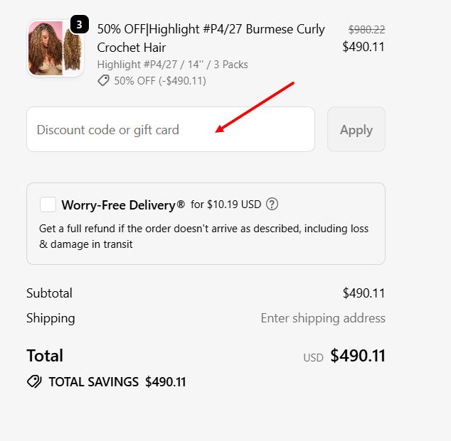 “How to apply a QVR Hair promo code”