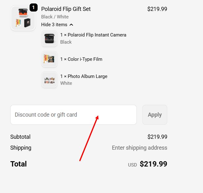 “How to apply a Polaroid promo code”