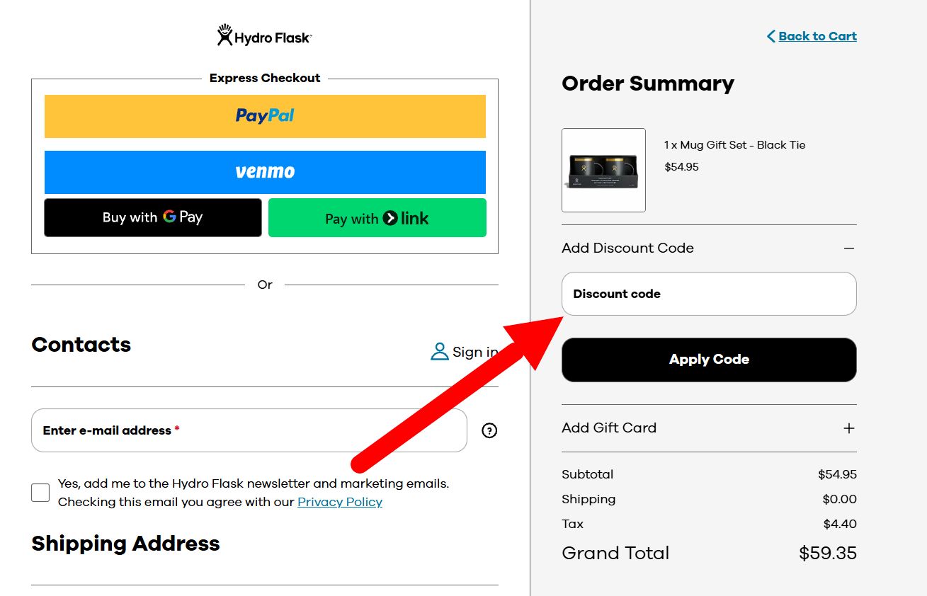 How to activate a Hydro Flask promo code