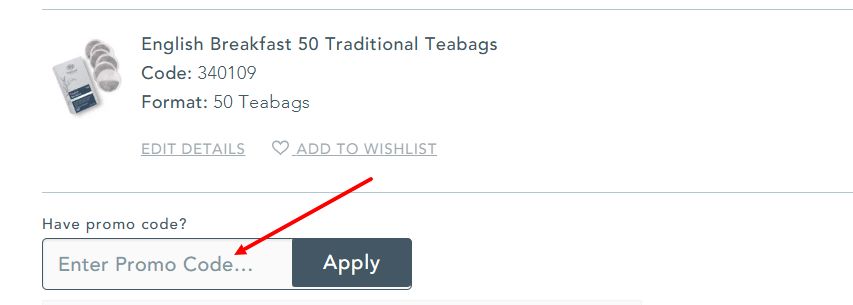 “How to apply a Whittard of Chelsea promo code”