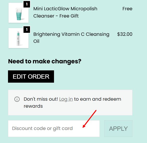 “How to apply an Urban Skin Rx promo code”