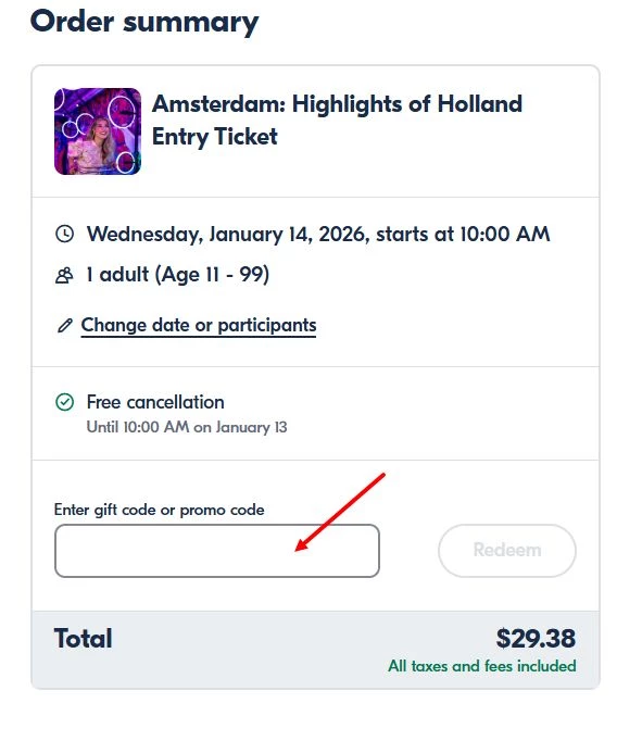 “How to apply a GetYourGuide promo code”