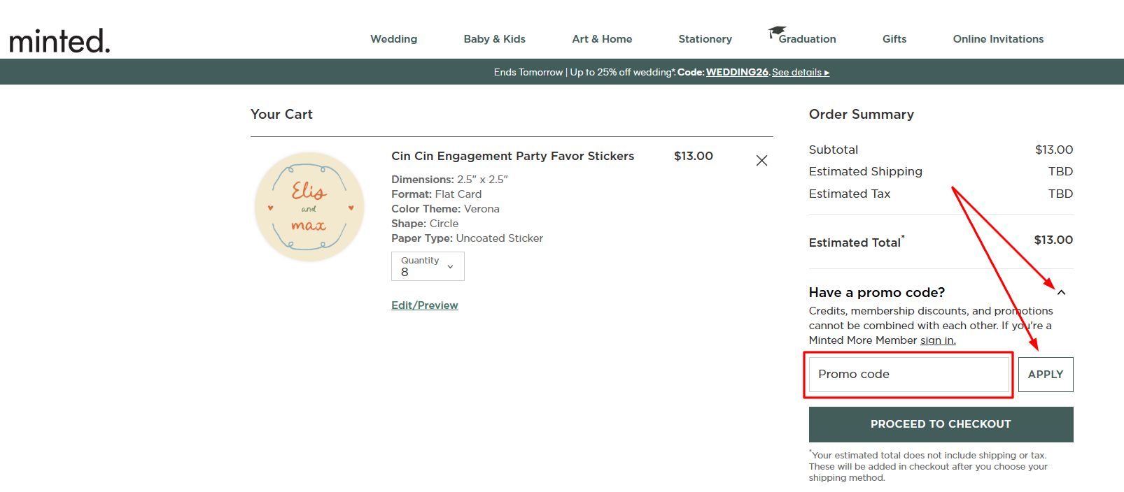 How to activate a Minted promo code
