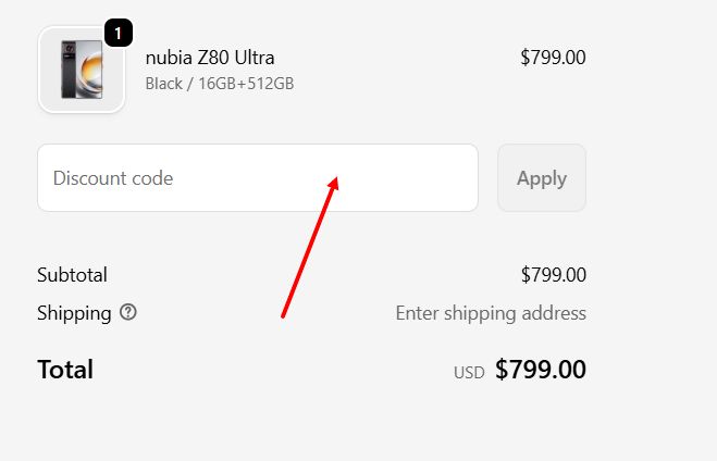 “How to apply a Nubia promo code”