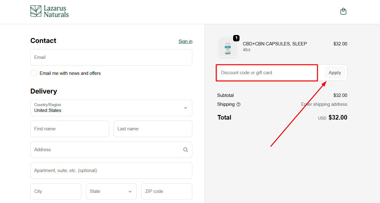 How to activate a Lazarus Naturals promo code