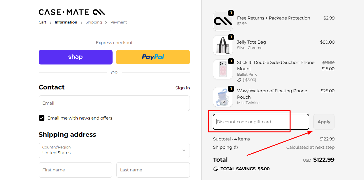How to activate a Case-Mate promo code