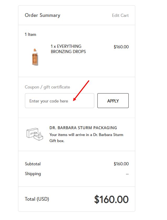 “How to activate a Dr. Barbara Sturm promo code”