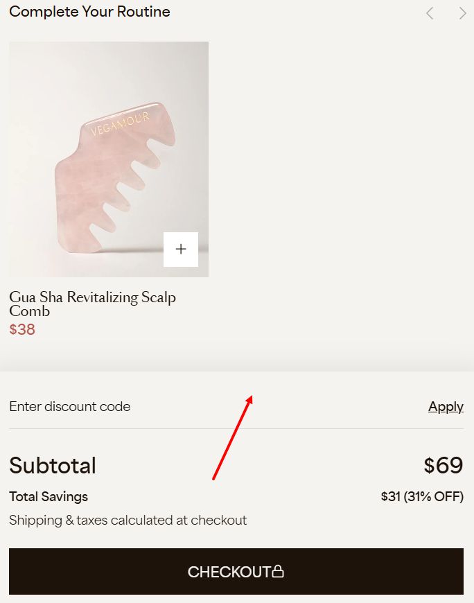 “How to apply a Vegamour promo code”