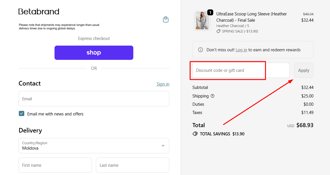 How to activate a Betabrand promo code