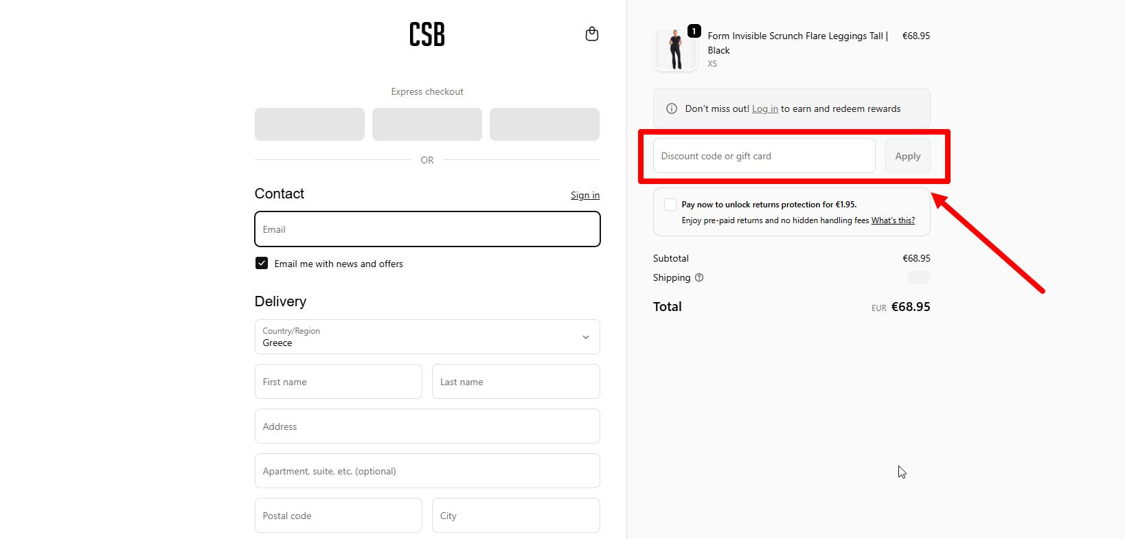 “How to apply a CSB promo code”