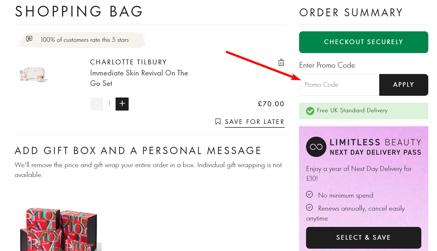 How to activate a Space NK promo code