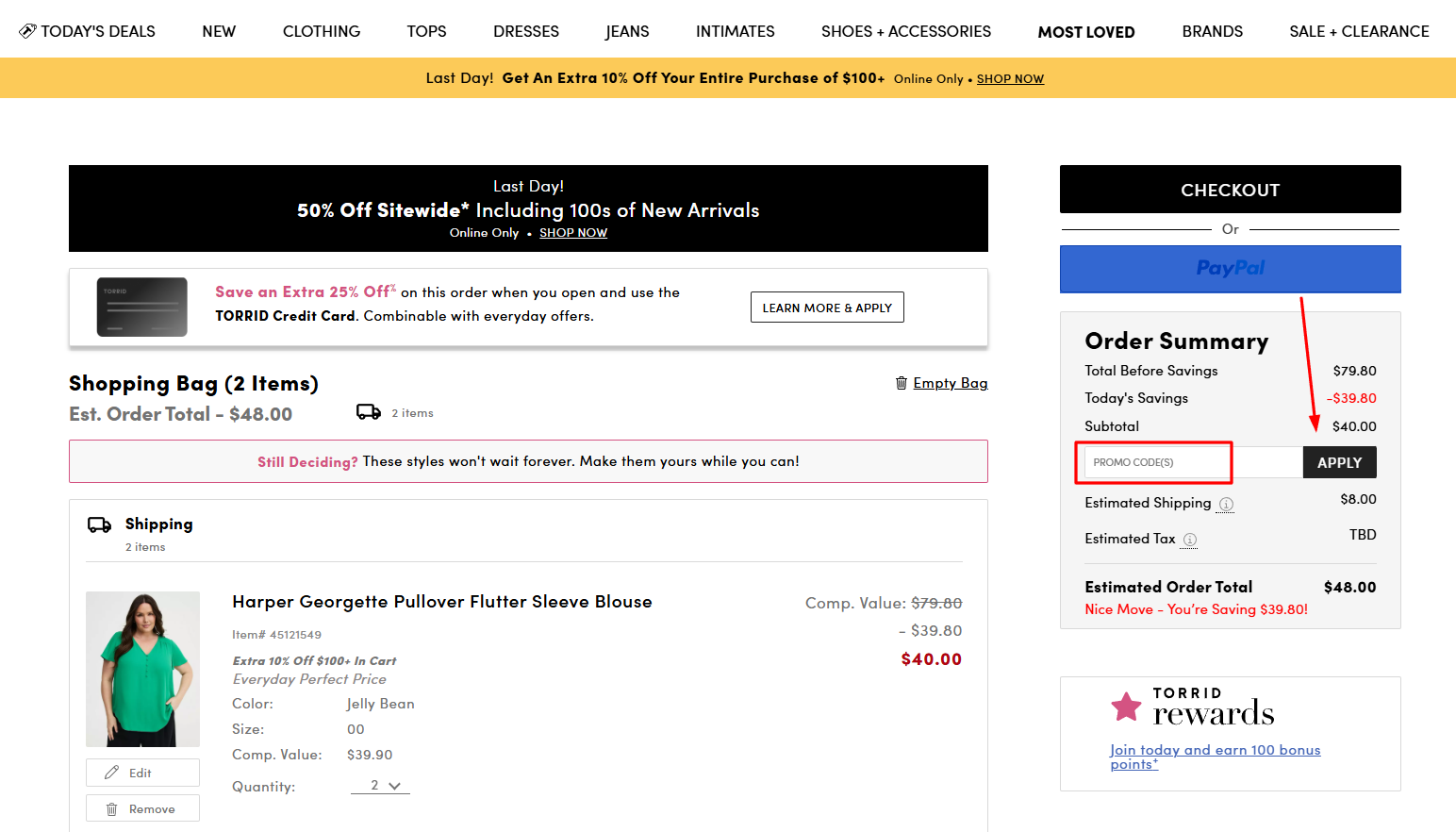 How to activate a Torrid promo code