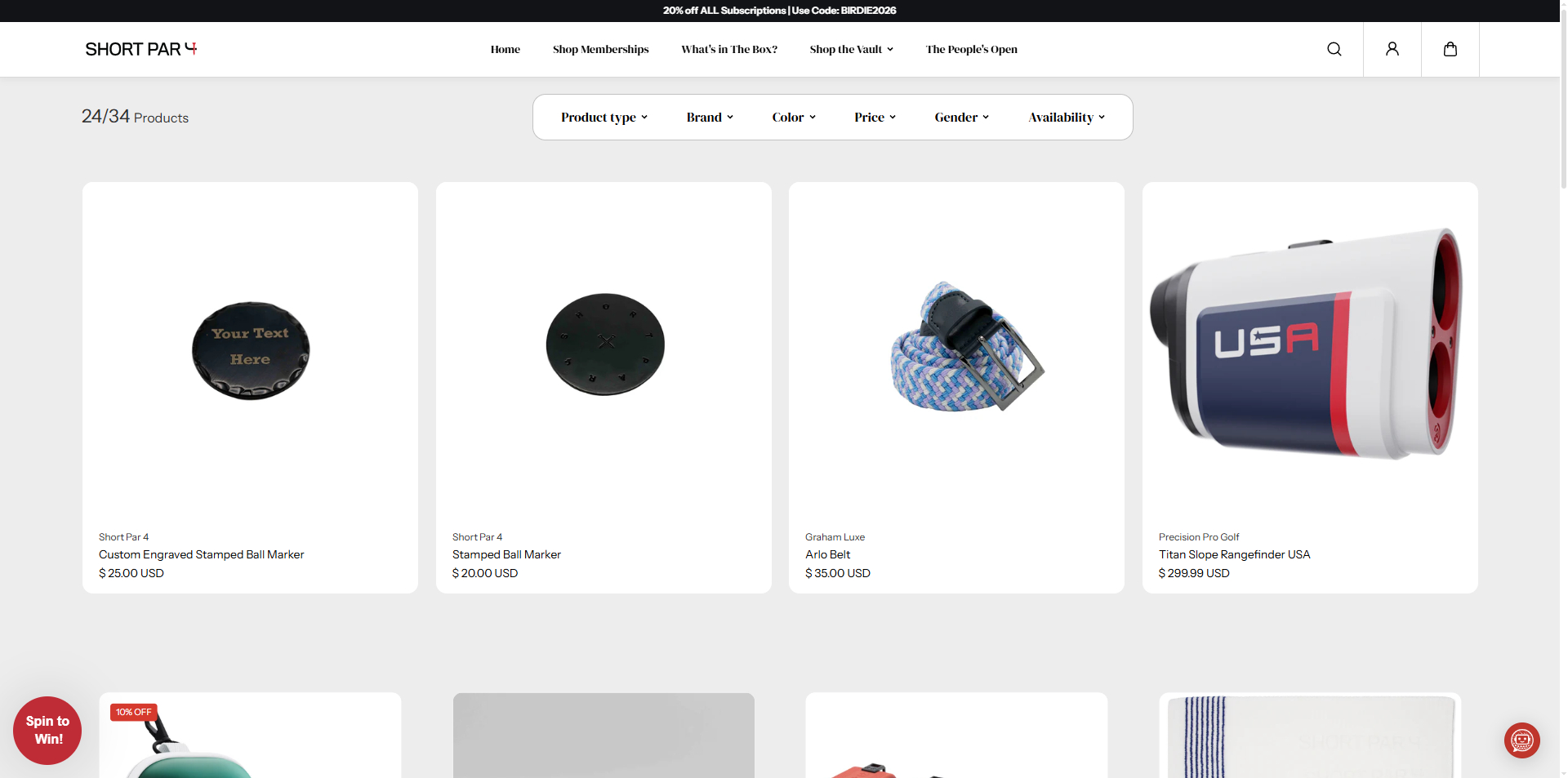 Short Par 4 discount code