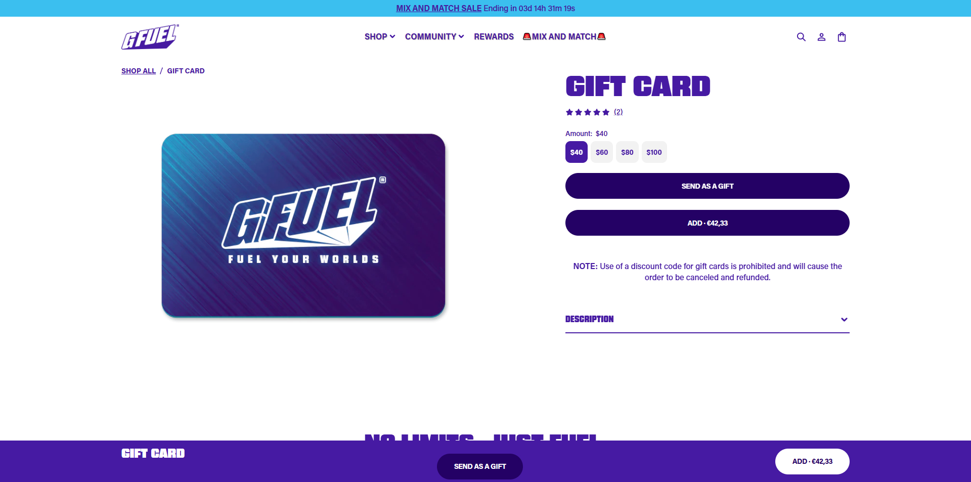 G FUEL discount code