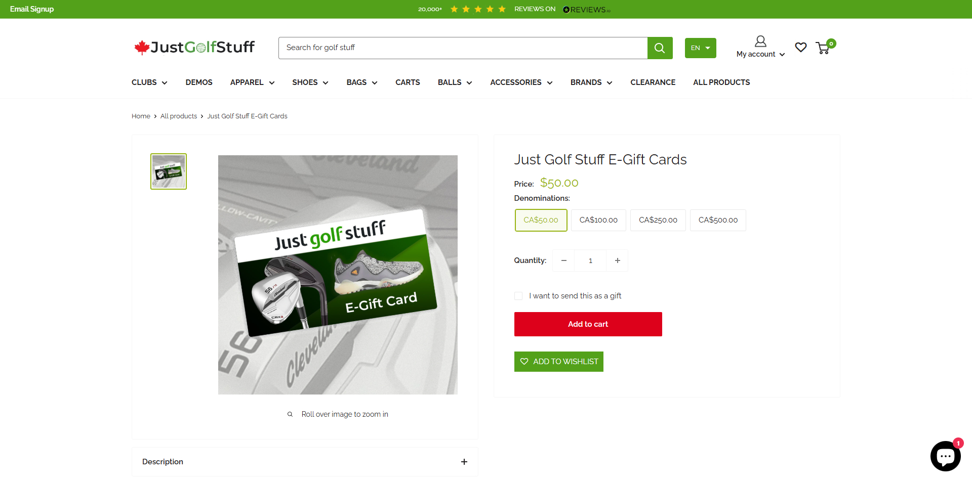 Just Golf Stuff discount code