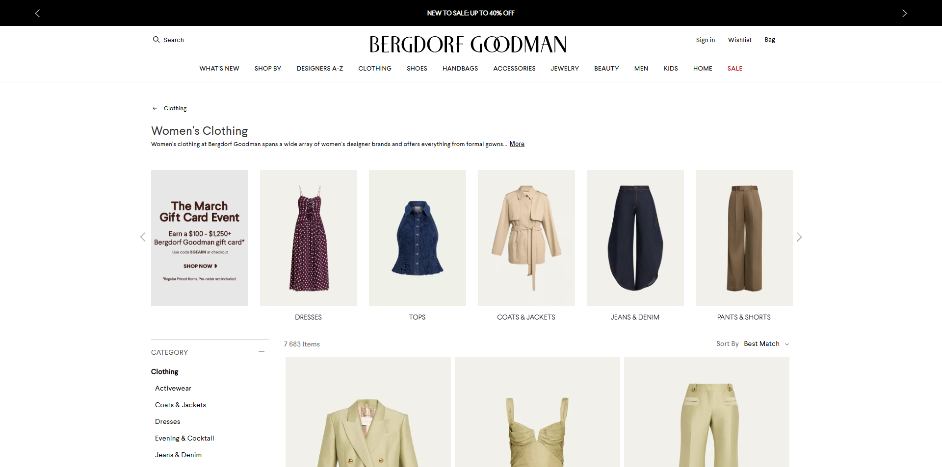 Bergdorf Goodman coupons