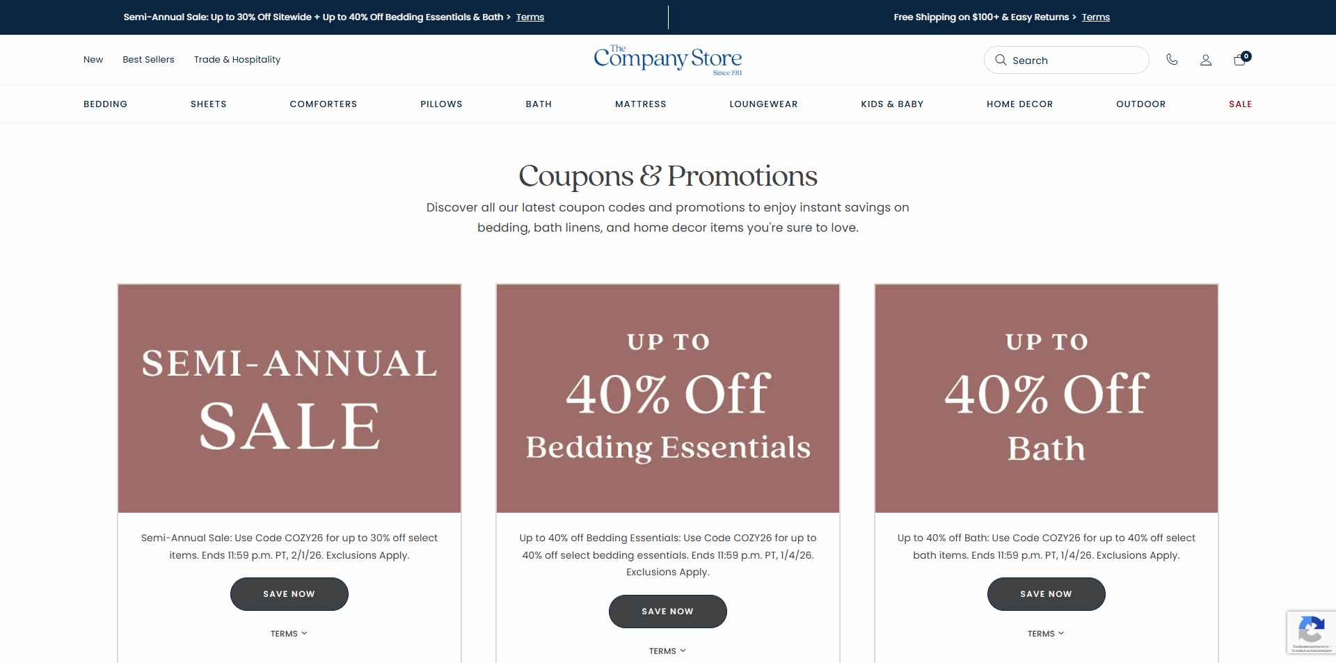 The Company Store discount code