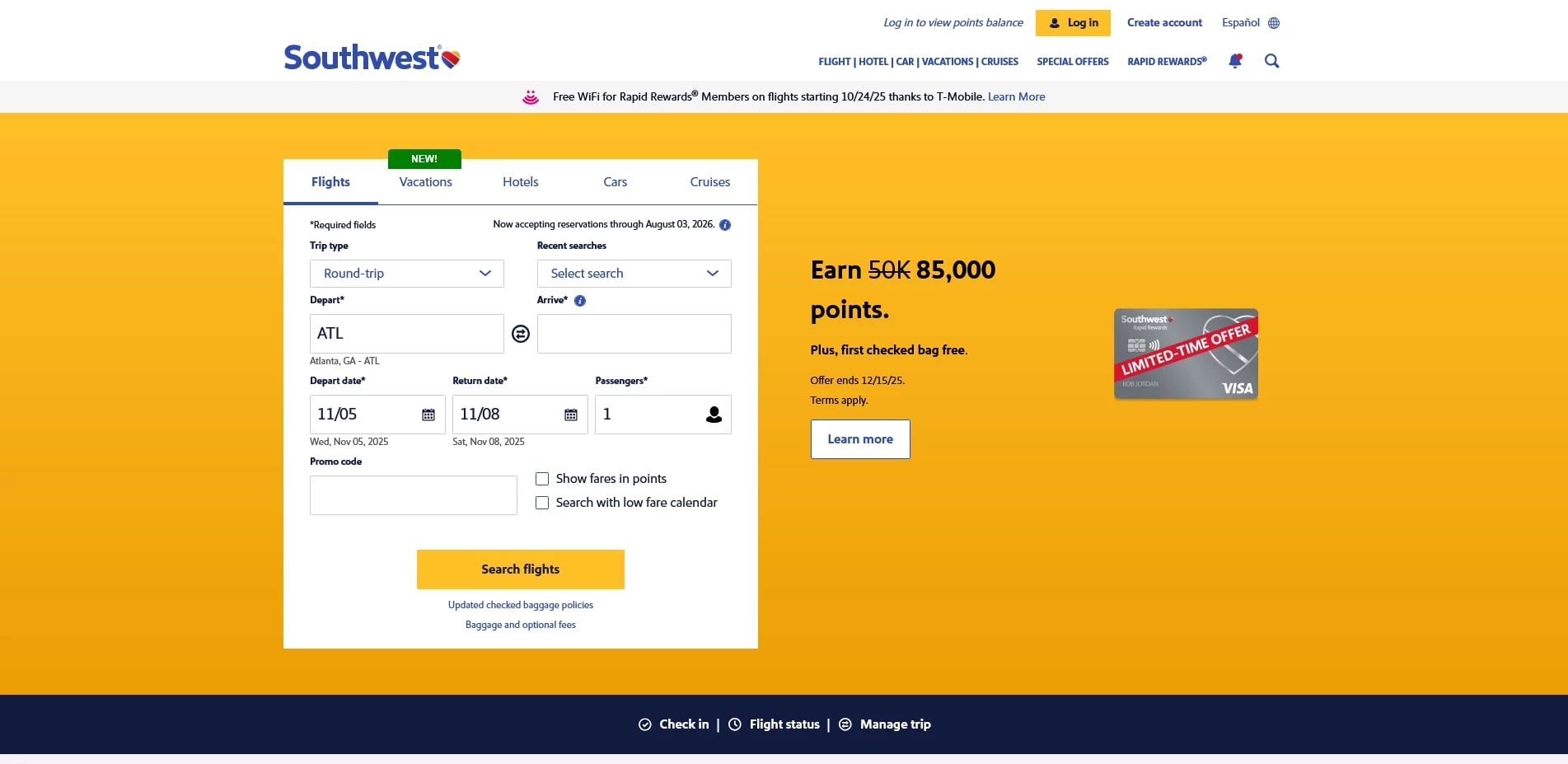 Southwest Airlines promo code