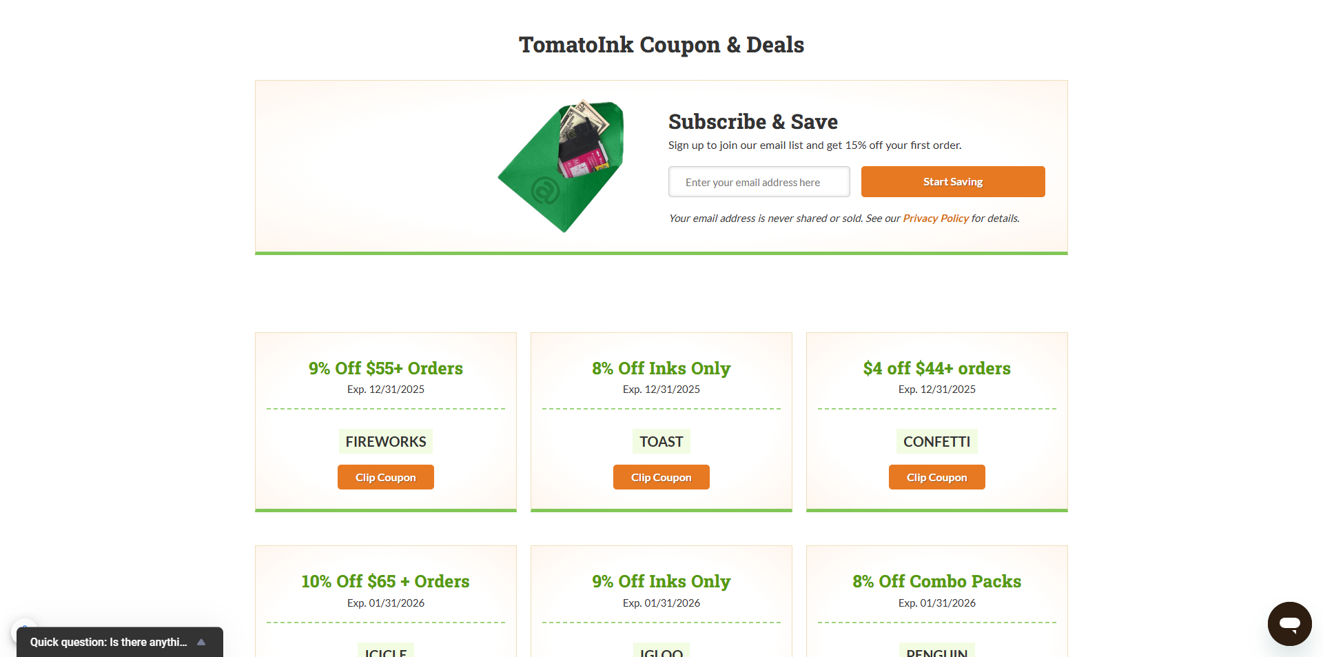 TomatoInk coupons