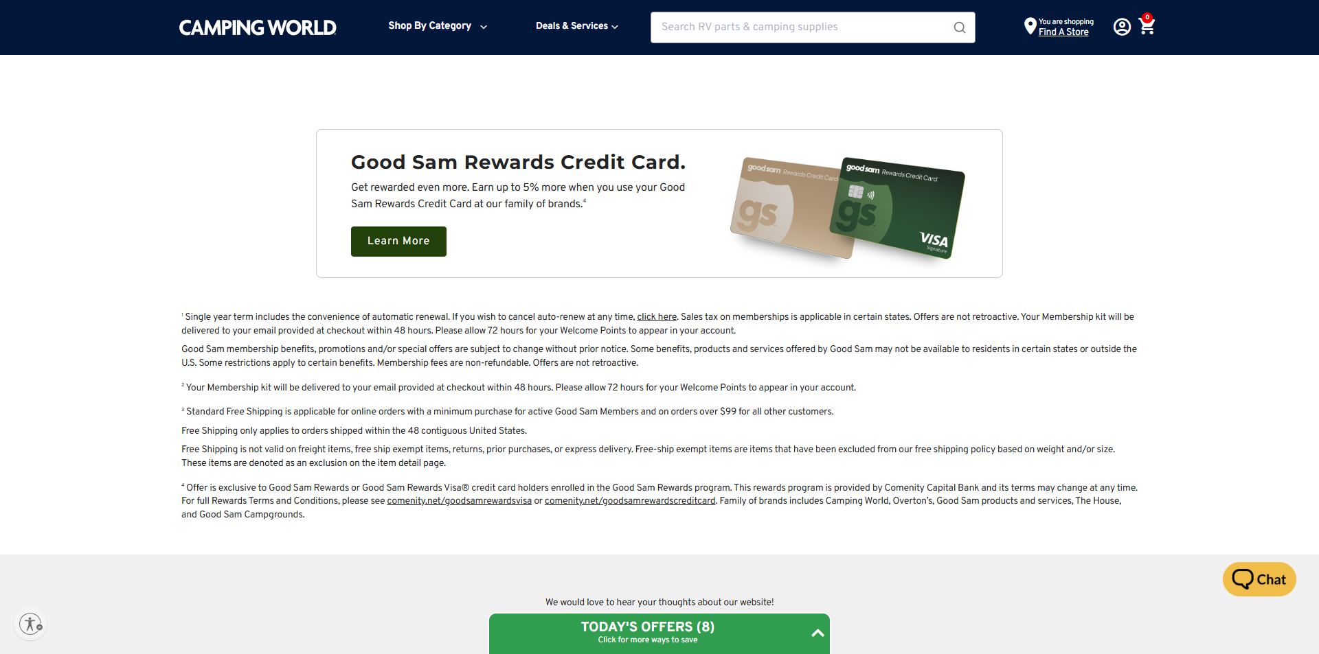 Camping World discount code